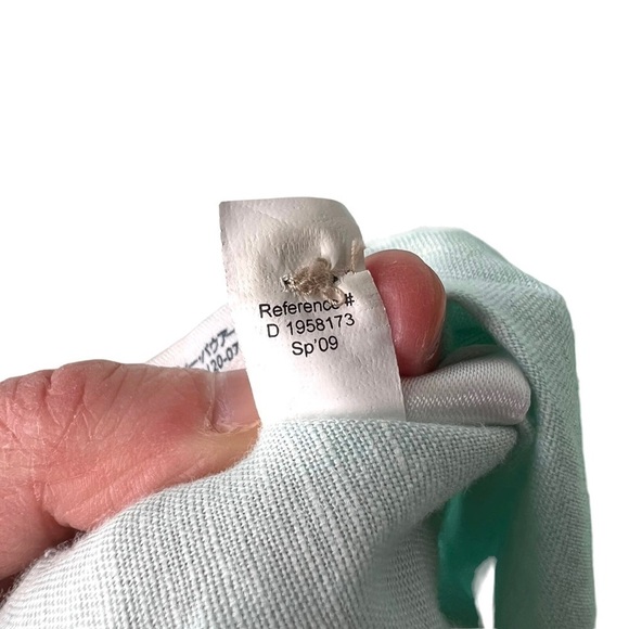 Eddie Bauer Y2K Mint Green Linen 1/2 button 3/4 Sleeve Blouse Shirt Size Medium - Picture 8 of 14